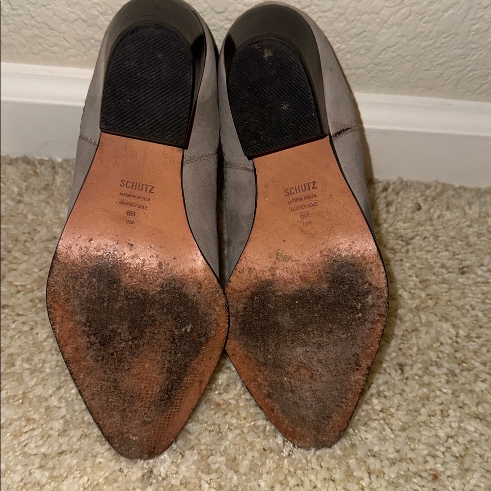 Schutz Jaqueline Bootie - 6 / Mouse Grey / Nubuck - Picture 3 of 6